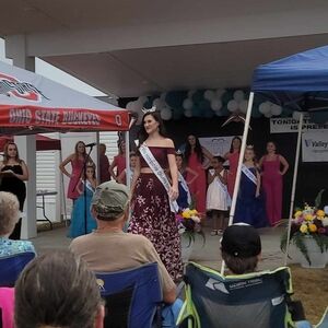 Trixxi Burgundy and White Prom Dress